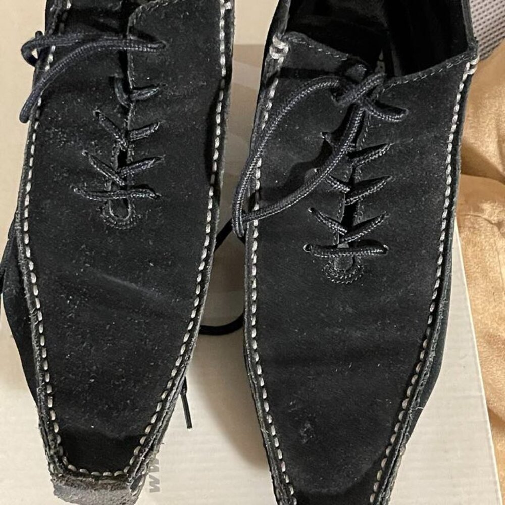 Bronx Black Suede Style 32236 Coco Andkle Boots Size 8 Womens